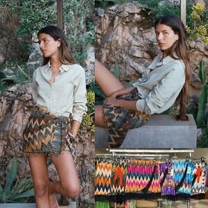 NWT Zara Olive Green Cotton Button Down Shirt